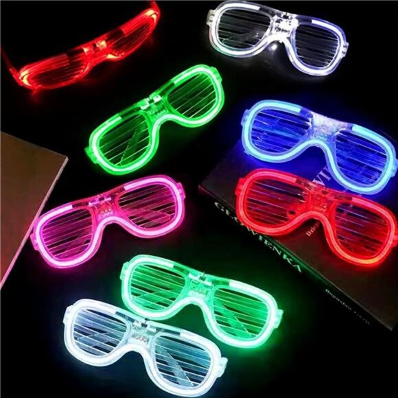 25 Packs LED Glasses 5 Neon Colors glow in the dark party supplies Favor - Picture 4 of 7